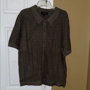 Truth by Republic Olive Textured Polo Shirt XL